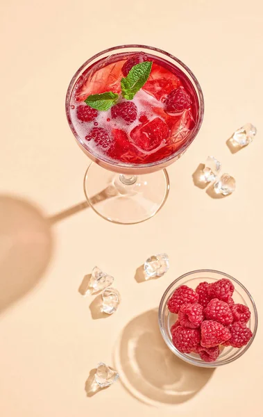 Cocktail Verão Moda Framboesa Rosito — Fotografia de Stock