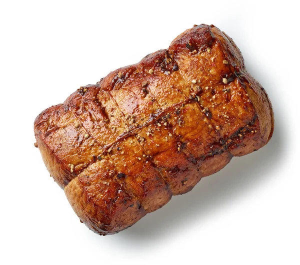 Whole Spicy Roast Pork Isolated White Background Top View — Stock Photo, Image