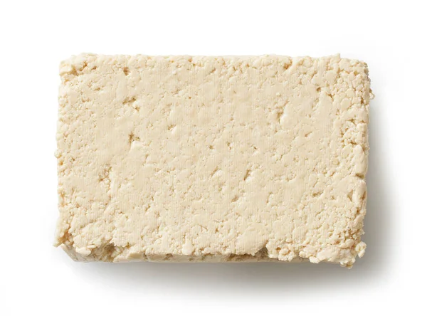 Свежий Тофу Сыр Изолирован Белом Фоне Вид Сверху — стоковое фото