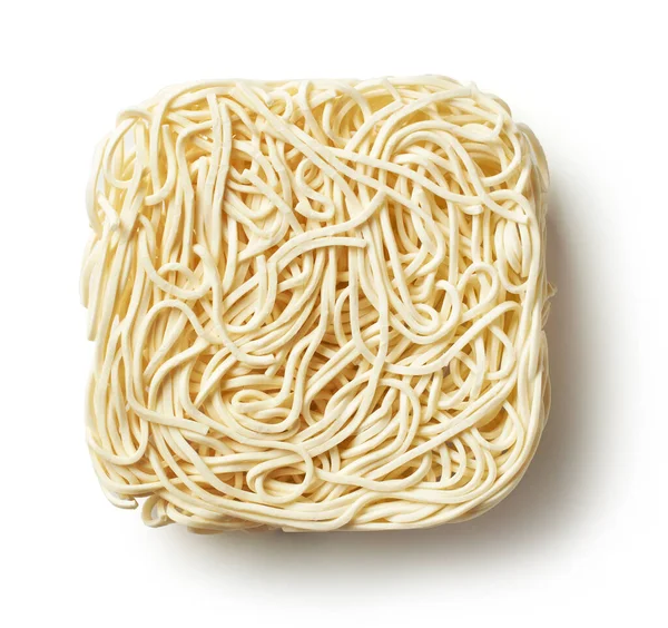 Quick Cooking Dried Asian Egg Noodles Isolated White Background Top — Stock Photo, Image
