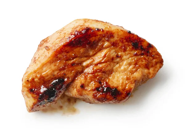 Kawałek Soczystego Smażonego Mięsa Piersi Kurczaka Filet Izolowane Białym Tle — Zdjęcie stockowe
