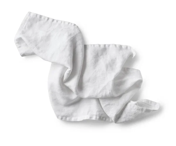 Crumpled Cotton Napkin Isolated White Background Top View — Stock Photo, Image