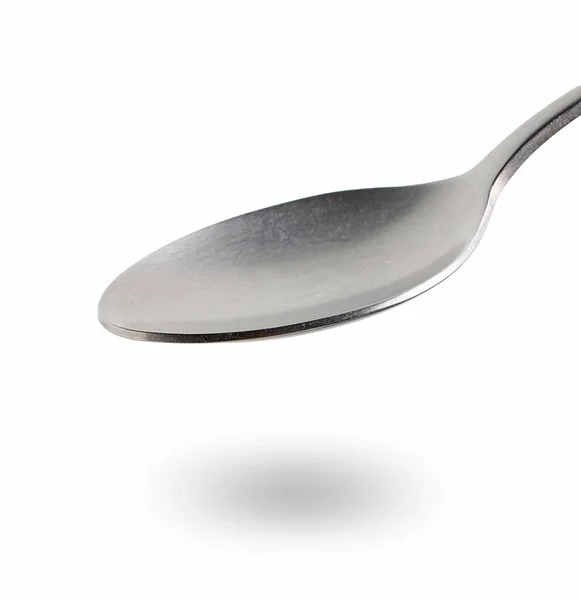 Empty Spoon Drop Shadow Isolated White Background — Stock Photo, Image
