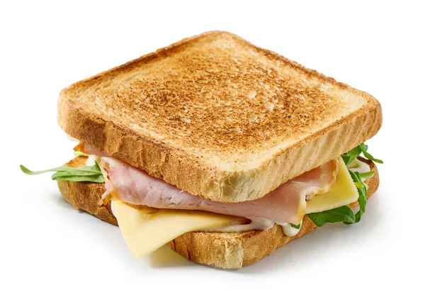 Ham Cheese Toast Isolated White Background — Stock Photo, Image