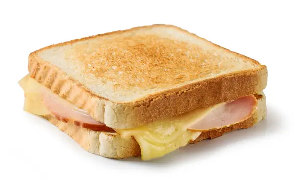 Ham Cheese Sandwich Toast Isolated White Background — Stock Photo, Image