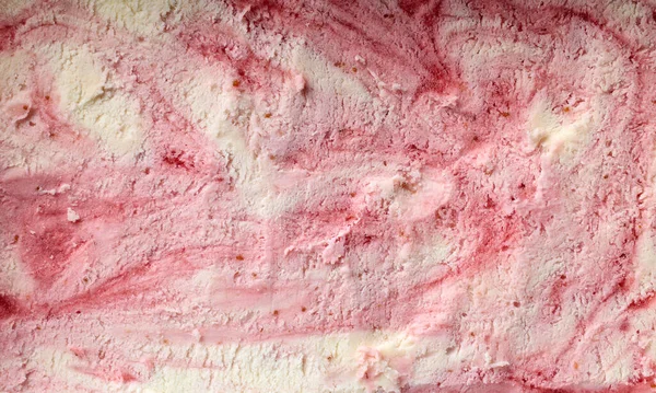 自制草莓和香草冰淇淋质感 顶部视图 — 图库照片