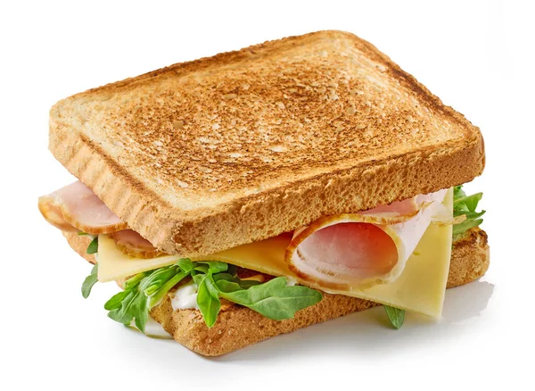 Ham Cheese Toast Isolated White Background — Stock Photo, Image