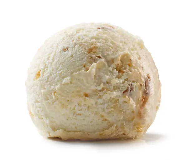 Maple Syrup Walnut Ice Cream Scoop Isolated White Background — Stock Photo, Image