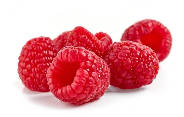 Fresh Ripe Raspberries Isolated White Background — Stock Photo, Image