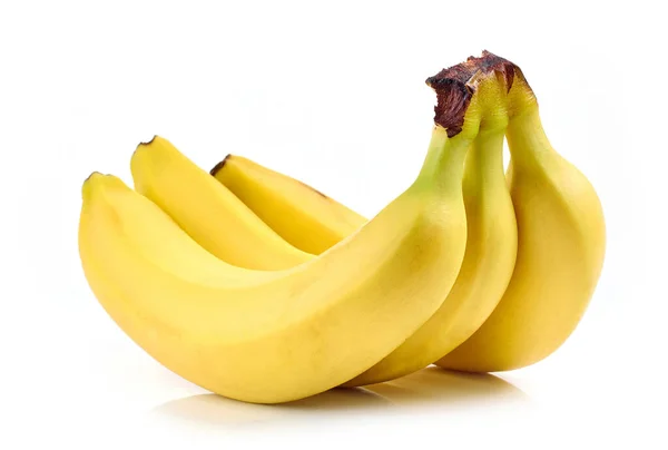 Kilka Świeżych Dojrzałych Bananów Izolowanych Białym Tle Zdjęcie Stockowe