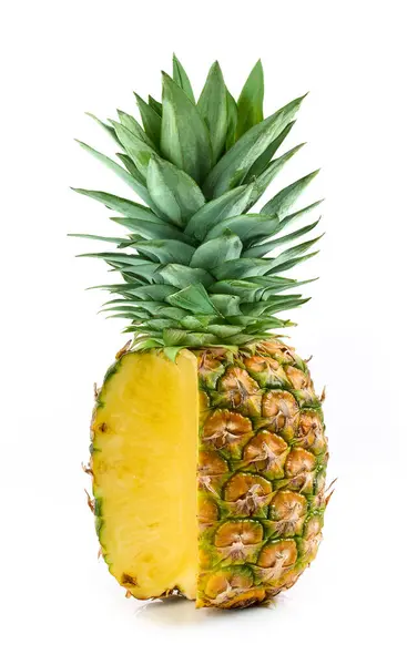 Čerstvý Zralý Ananas Izolovaných Bílém Pozadí Stock Obrázky