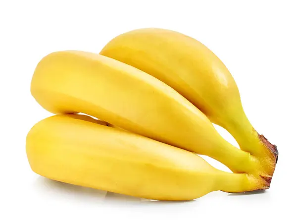 Monte Bananas Maduras Frescas Isoladas Fundo Branco Imagem De Stock