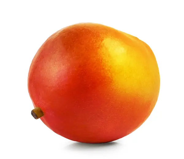 Vers Rijp Hele Mango Fruit Geïsoleerd Witte Achtergrond Rechtenvrije Stockfoto's