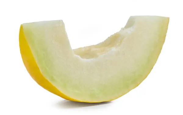 Kawałki Świeżego Dojrzałego Melona Wyizolowane Białym Tle Obraz Stockowy