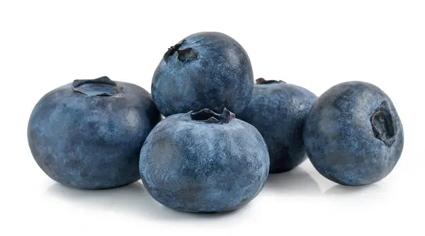 新鲜成熟的蓝莓宏 白色背景分离 图库图片