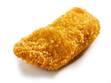 beyaz arka plan üzerinde izole kızarmış tavuk külçesi