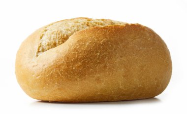 Beyaz arka planda izole edilmiş taze pişmiş ekmek ekmeği