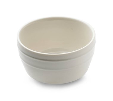 Beyaz arka planda boş beyaz kase izole