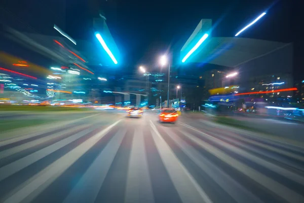 Driving City Night Motion Blur — Foto de Stock