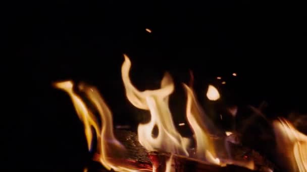 Oheň Hoří Noci Zpomalený Pohyb 250P — Stock video