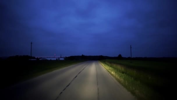 Conduire Sur Une Route Rurale Nuit — Video
