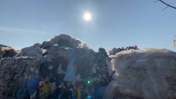 Geri Dönüşüm Için Hazırlanmış Bir Sürü Plastik — Stok video