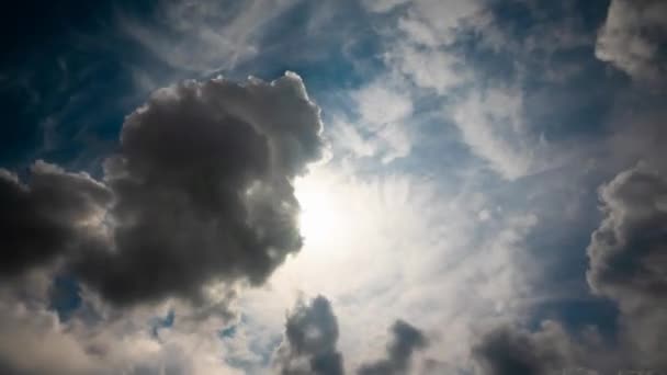 Сонце Частково Хмарно Перетворюється Грози Переплетення Часі — стокове відео