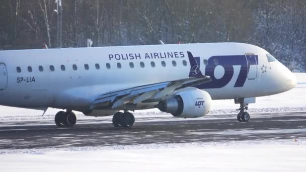 Vilnius Lituânia Por Volta Dezembro 2022 Avião Companhia Aérea Polonesa — Vídeo de Stock