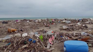 Plastik ve deniz kıyısındaki diğer çöpler