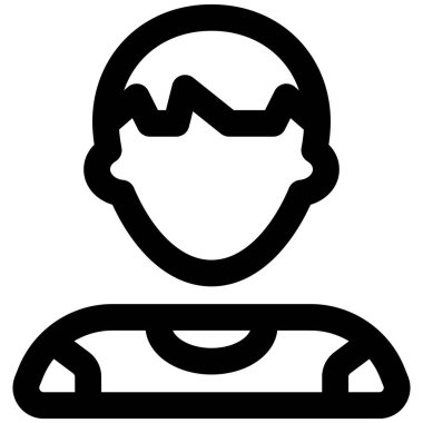 Genç Avatar benzersiz bir saç modeli olan tişört giyiyor.