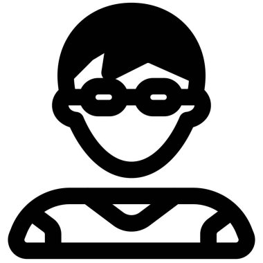 Benzersiz saç şekli ve gözlükleriyle genç bir adam.