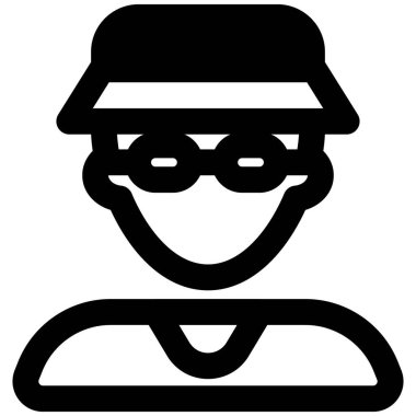 Kovalı şapka ve gözlük takan erkek avatar.