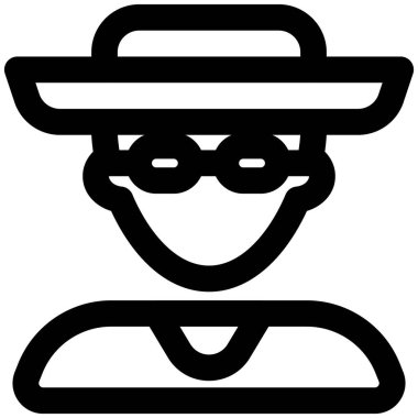 Moda sombrero şapkalı ve gözlüklü genç adam avatarı