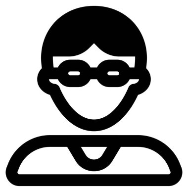 Gözlüklü ve orta boy saç stili olan genç erkek avatar