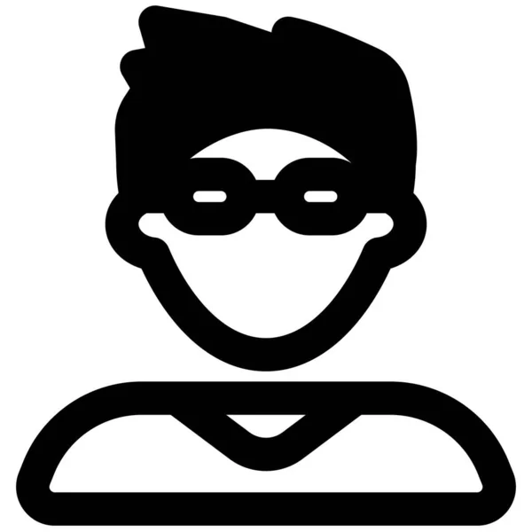 Mladý Muž Krátkými Hroty Brýlemi — Stockový vektor