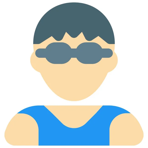 Jovem Com Corte Cabelo Cogumelo Vestindo Óculos — Vetor de Stock