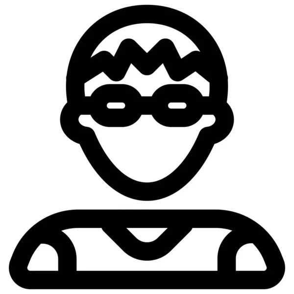 Νεαρός Μανιτάρι Κούρεμα Φορώντας Γυαλιά — Διανυσματικό Αρχείο