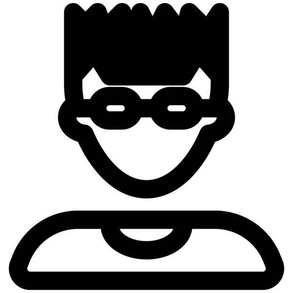 Niño Con Peinado Puntiagudo Gafas — Archivo Imágenes Vectoriales