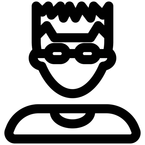 Ung Pojke Med Spetsig Frisyr Och Glasögon — Stock vektor