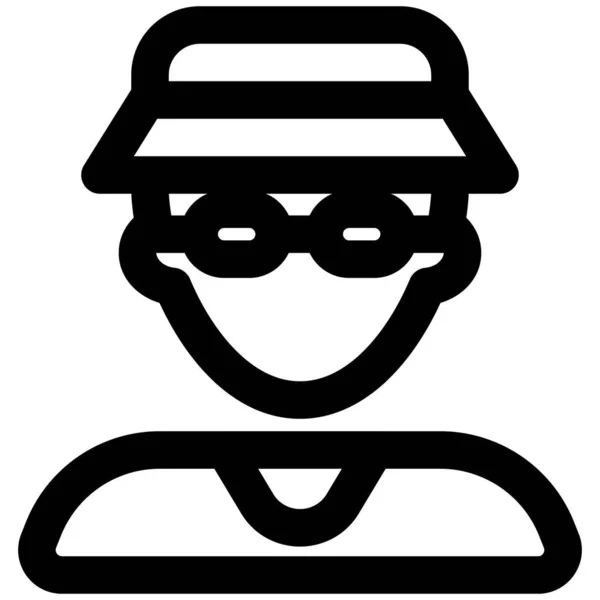 Мужчина Ковшовой Шляпе Очках — стоковый вектор