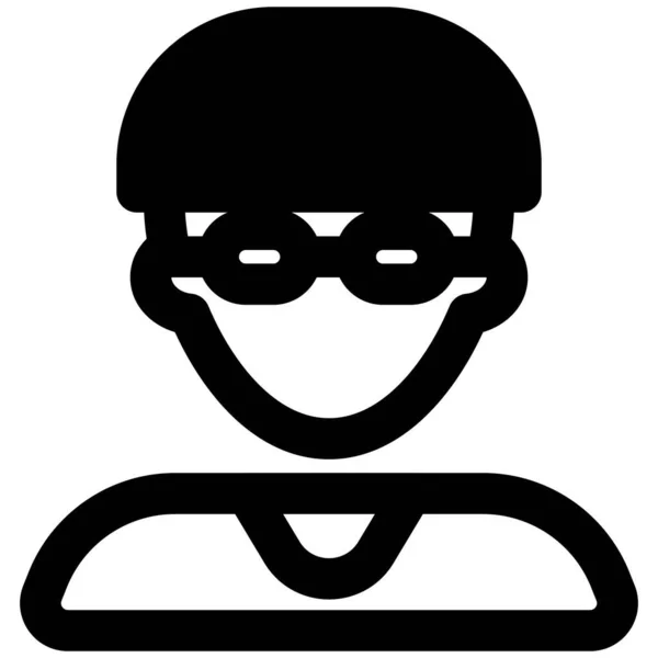 Mladý Chlapec Brýlích Houbovým Účesem — Stockový vektor