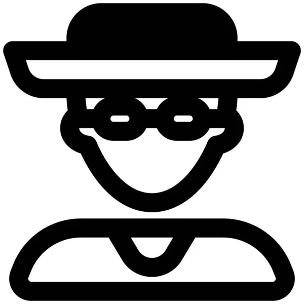 Avatar Jovem Homem Moda Sombrero Chapéu Óculos — Vetor de Stock