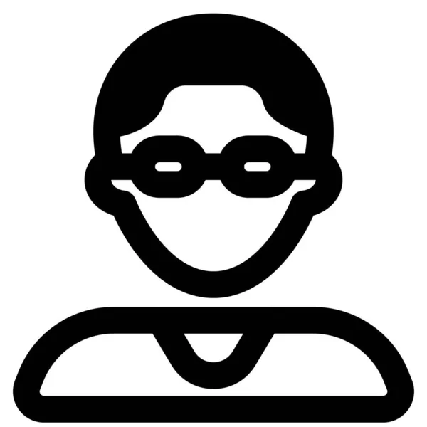Jonge Man Avatar Met Kort Haar Brillen — Stockvector