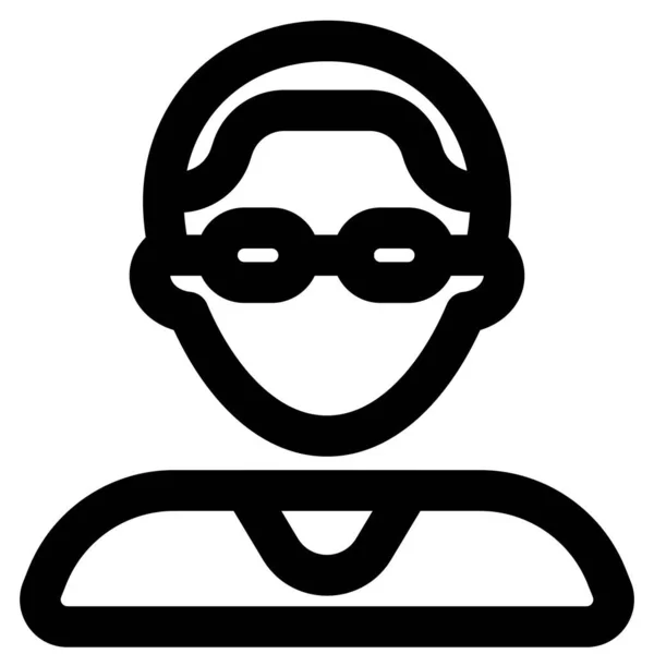 Junger Mann Mit Kurzhaarschnitt Und Brille — Stockvektor