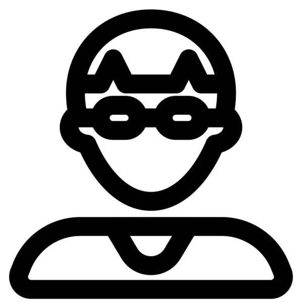 Mantar Kesimli Gözlüklü Genç Adam Avatarı — Stok Vektör