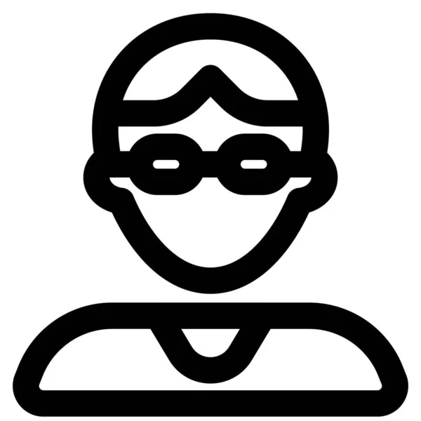 Jeune Avatar Masculin Avec Lunettes Coiffure Partie Centrale — Image vectorielle