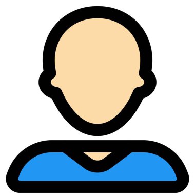 Tişört giyen genç kel adam avatarı