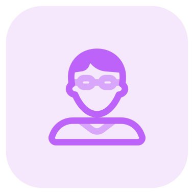 Kısmen kısa saçlı ve gözlüklü genç erkek avatar