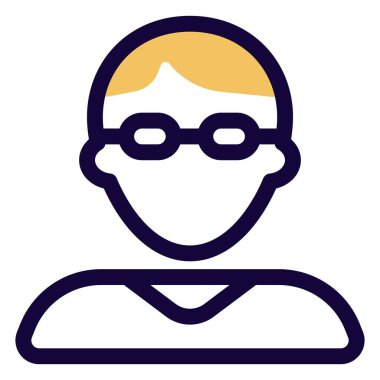 Kısmen kısa saçlı ve gözlüklü genç erkek avatar