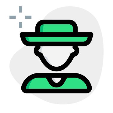 Genç Avatar büyük bir şapka takıyor.